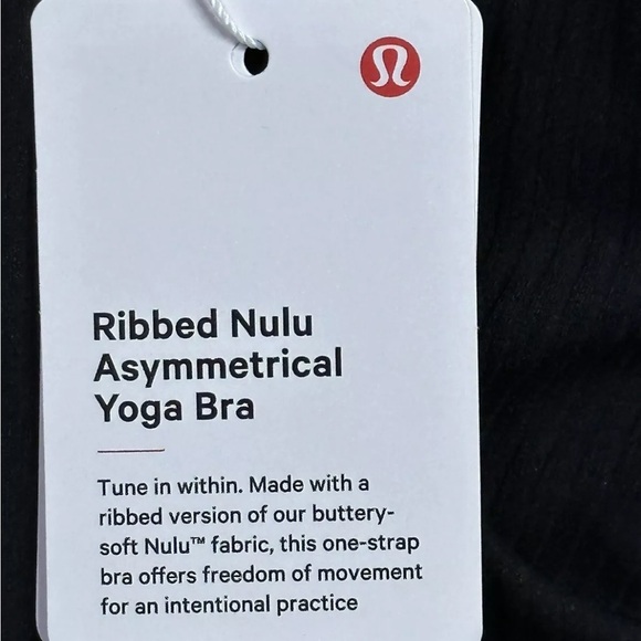 Lululemon Ribbed Nulu Asymmetrical Yoga Bra Size 8 with padding Black - Picture 14 of 16